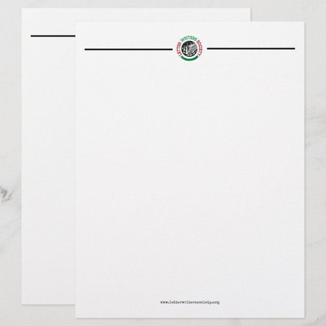 En-tête De Lettre Lettres en-tête de la Société des Écrivains (Devant / Derrière)
