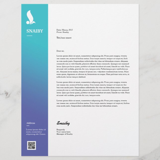 En-tête De Lettre Lettres professionnelles (Devant)
