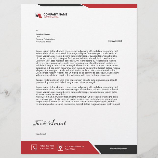 En-tête De Lettre Lettres professionnelles professionnelles (Devant)