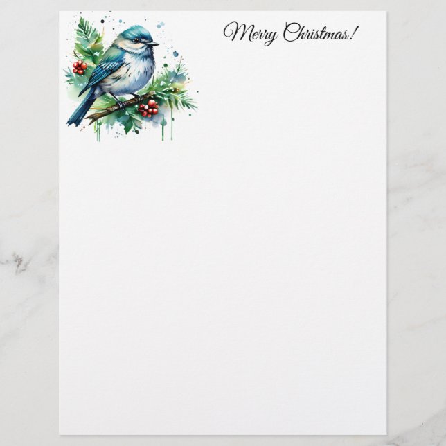En-tête De Lettre Little Bird et Christmas Greens (Devant)