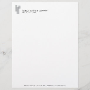En-tête De Lettre Logo de blocs architecturaux modernes Gris/Blanc