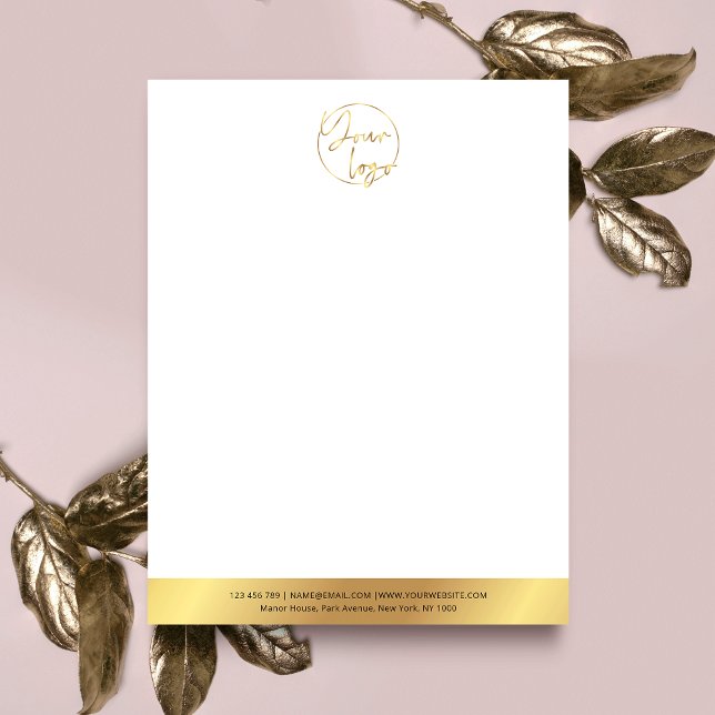 En-tête De Lettre Logo de l'élégante société Faux Gold (Impress with this faux gold business letterhead design with space for your logo at the top)