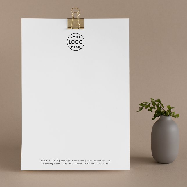 En-tête De Lettre Logo d'entreprise | Moderne Minimaliste Simple (Modern minimalist white business letterhead by Guava - clean, sleek, and professional)