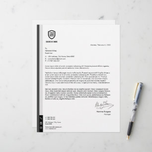 En-tête De Lettre Logo d'entreprise Signature simple minimaliste p