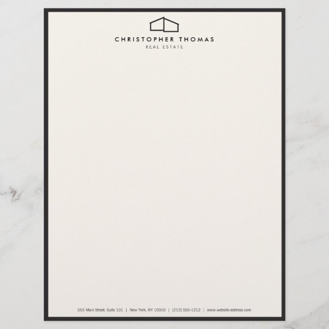 En-tête De Lettre Logo d'habitation moderne Immobilier, Réaliseur iv (Devant)
