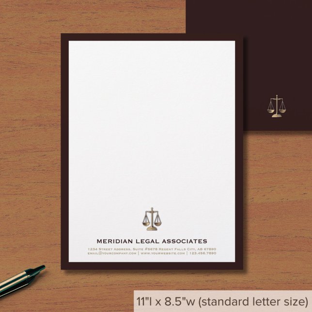 En-tête De Lettre Logo Élégantes échelles de justice (Créateur téléchargé)
