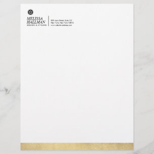 En-tête De Lettre Logo minimaliste Luxe Floral Designer Faux Gold