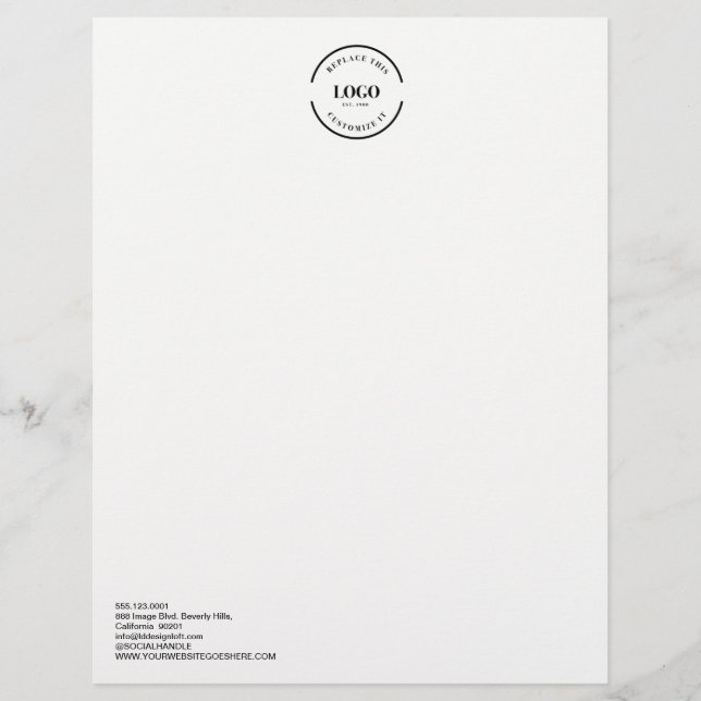 En-tête De Lettre Logo Simple LARGE Business personnalisable (Devant)
