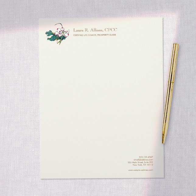 En-tête De Lettre Lotus Flower Conseiller en santé holistique (Créateur téléchargé)