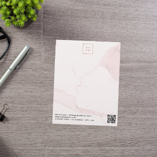 En-tête De Lettre Marbre rose clair élégant logo d'entreprise code Q