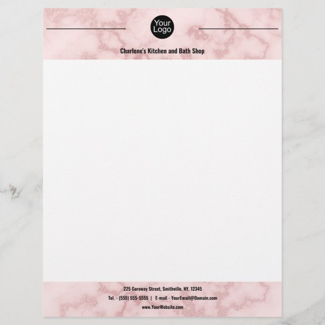 En-tête De Lettre Marbre rose Faux (Devant)
