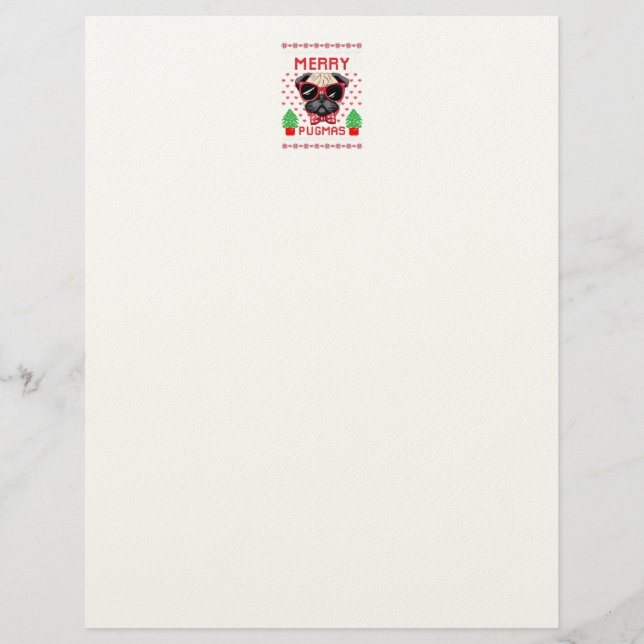 En-tête De Lettre Merry Pugmas! Letterhead (Devant)