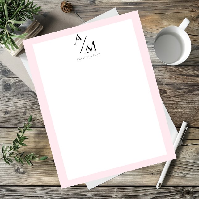En-tête De Lettre Minimal Pastel rose initial et personnalisé (Créateur téléchargé)