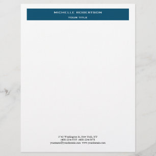 En-tête De Lettre Minimaliste moderne bleu professionnel