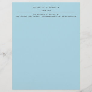 En-tête De Lettre Minimaliste moderne professionnel bleu ciel clair