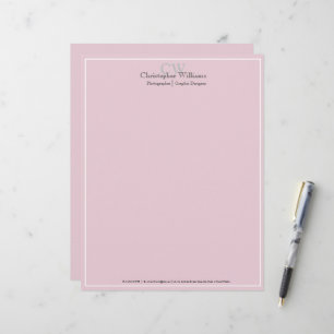 En-tête De Lettre Minimaliste rose professionnel