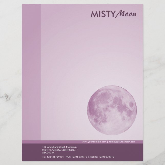 En-tête De Lettre Misty Moon Blue II (Devant)