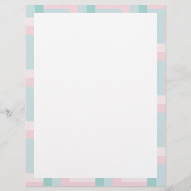 En-tête De Lettre Modèle blanc rose bleu vert personnalisé moderne (Devant)