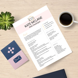 En-tête De Lettre Modèle de reprise professionnelle esthétique rose