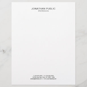 En-tête De Lettre Modèle simple noir et blanc élégant moderne