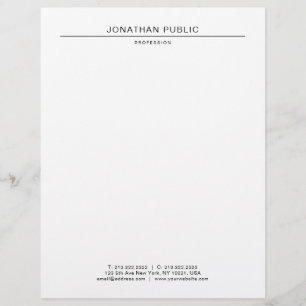 En-tête De Lettre Modèle simple, noir et blanc moderne