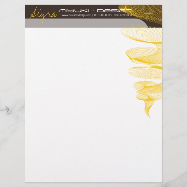En-tête de lettre Modèle Twister Yellow Modern Des (Devant)