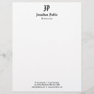 En-tête De Lettre Modèle vintage minimaliste de monogramme créatif