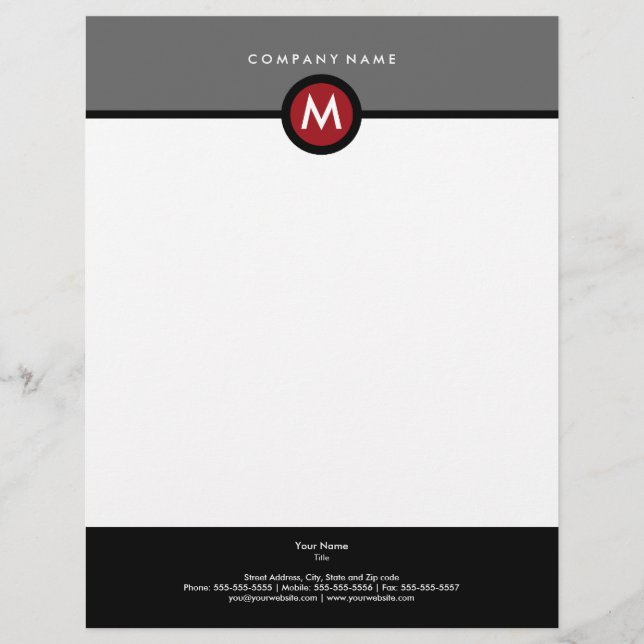 En-tête de lettre moderne d'affaires de monogramme (Devant)