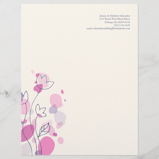En-tête de lettre moderne graphique de pétales de (Devant)