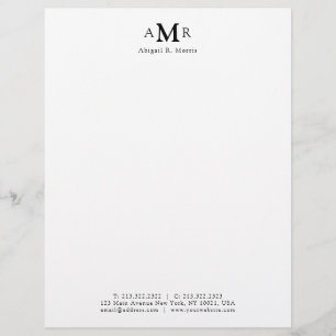 En-tête De Lettre Moderne minimum 3 Monogrammes Bureau de base