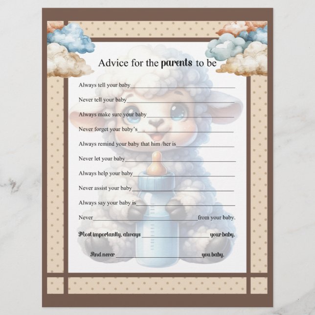 En-tête De Lettre Mon Petit Agneau _Conseil Parent (Devant)