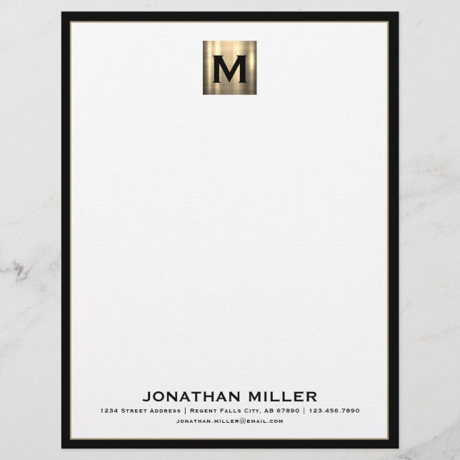 En-tête de lettre Monogram de luxe personnalisé (Devant)