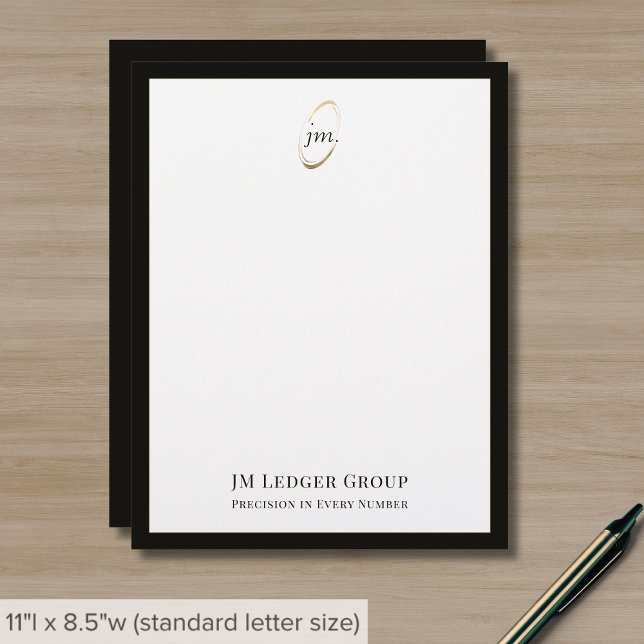 En-tête De Lettre Monogramme de script d'entreprise moderne (Créateur téléchargé)