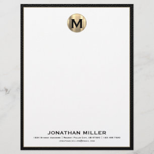 En-tête de lettre Monogramme Or Brossé Personnalis