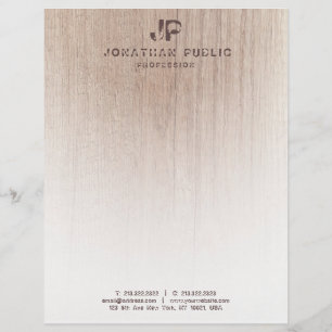 En-tête De Lettre Monogramme Texte désordonné Bois look Modèle tenda