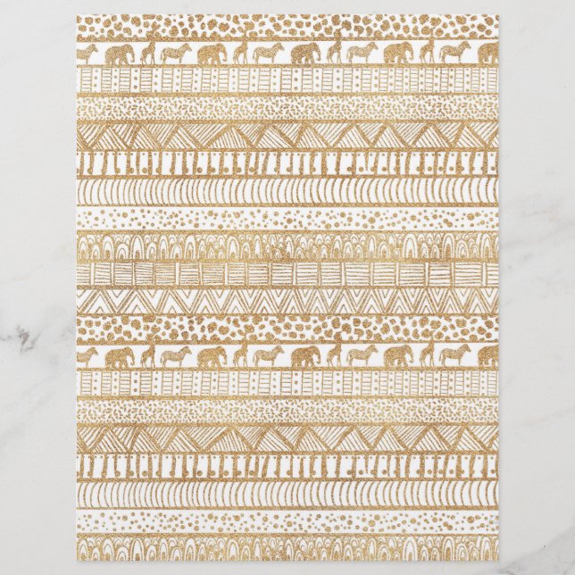 En-tête De Lettre Motif africain de la tribu Gold White (Devant)