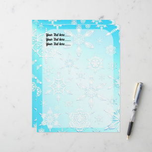 En-tête De Lettre Motif Crystal Snowflakes