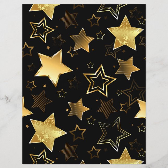 En-tête De Lettre Motif sans couture avec étoiles d'or (Devant)