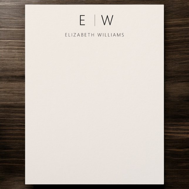 En-tête De Lettre Neutre Élégant Moderne Minimaliste Nom Monogramme (Créateur téléchargé)