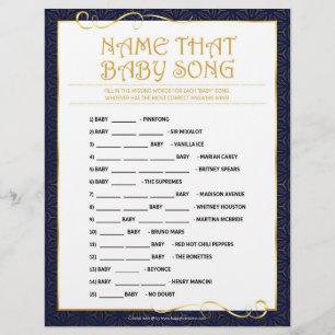 En-tête De Lettre Nom Cette Chanson De Bébé [Bleu D'Or]