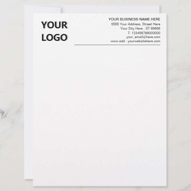 En-tête De Lettre Nom du logo Adresse Coordonnées en-tête (Devant)