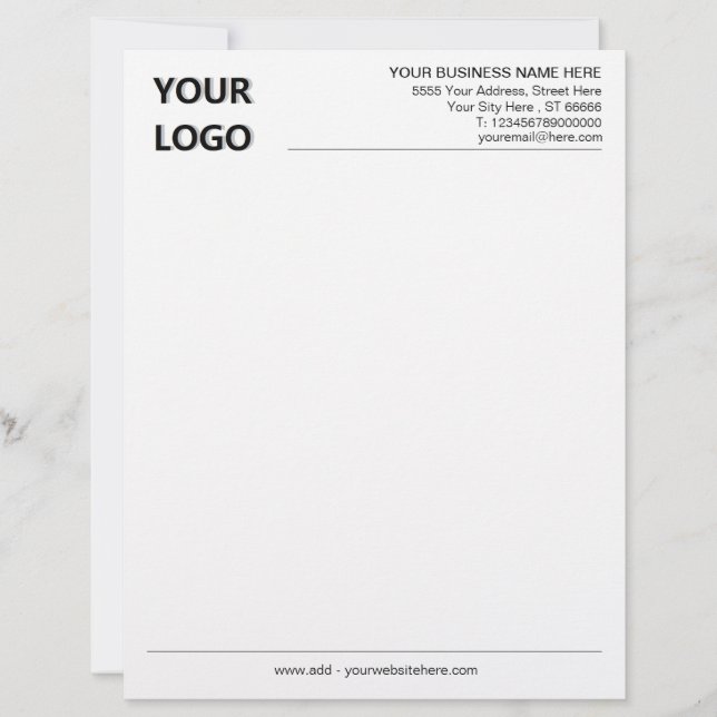 En-tête De Lettre Nom du logo personnalisé Adresse Coordonnées en-tê (Devant)