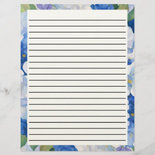 En-tête De Lettre Nuances de fleurs bleues