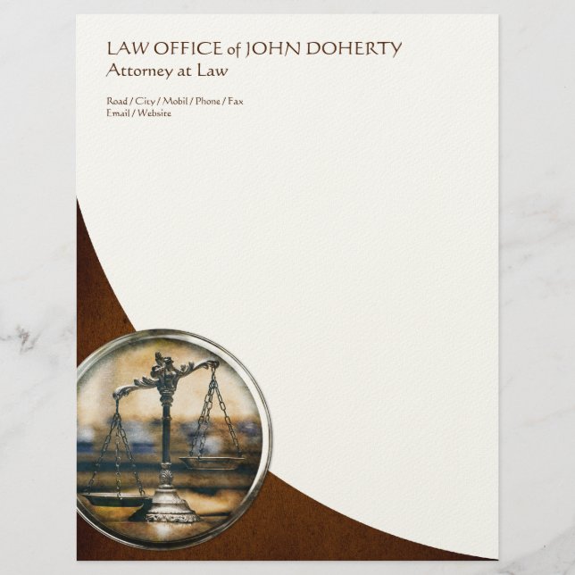 En-tête De Lettre OFFICE DU DROIT - élégante Letterhead (Devant)