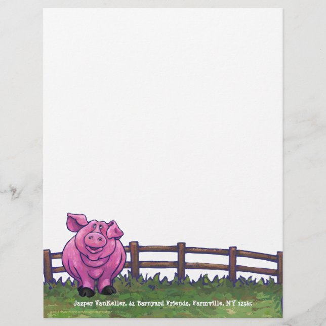 En-tête De Lettre Papeterie de porc (Devant)