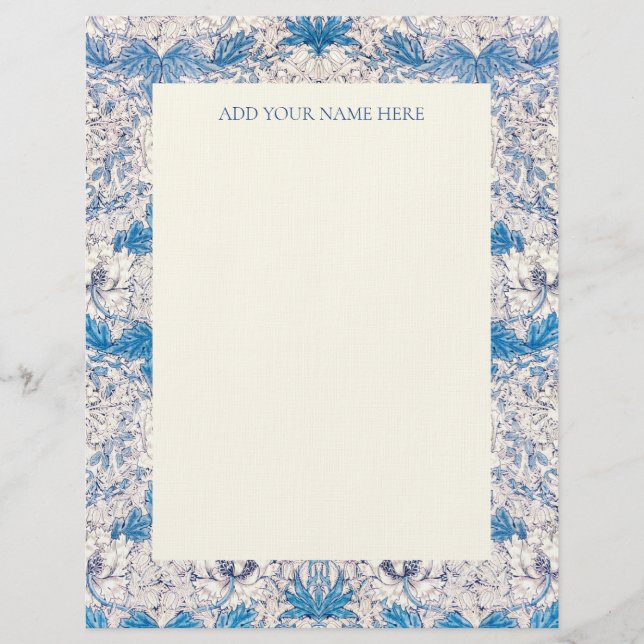 EN-TÊTE DE LETTRE PAPIER À LETTRE: WILLIAM MORRIS : "HONEYSUCKLE" (Devant)