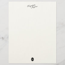 Papier à lettres à monogramme avec nom manuscrit c