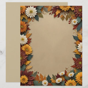En-tête De Lettre Papier à lettres Fleurs d'automne