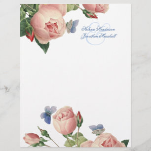 En-tête De Lettre Papier à lettres Mariage Roses Vintages