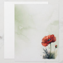 Papier de papeterie de style aquarelle rouge